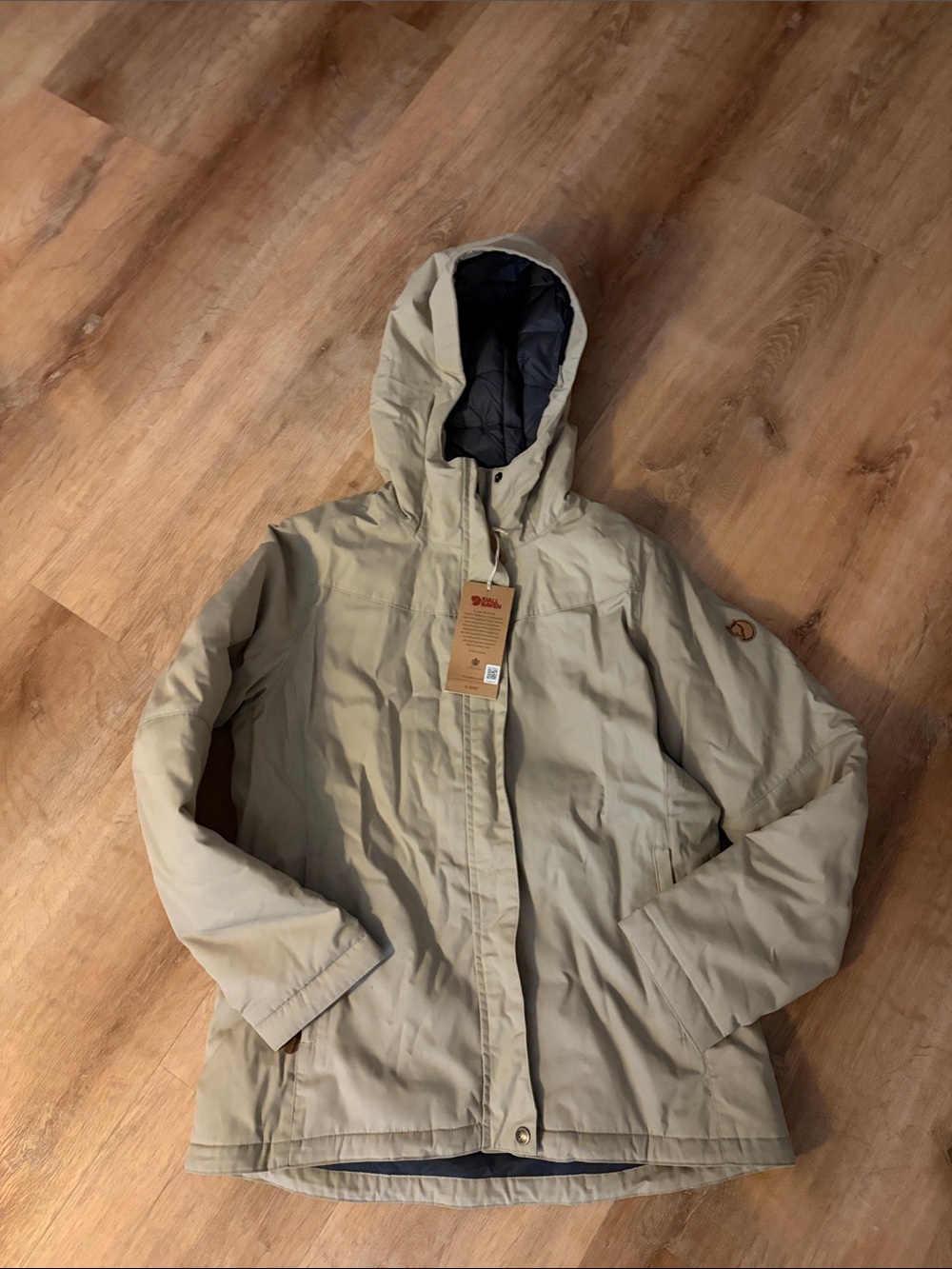 Fjallraven stina padded jacket medium women’s new with tags tan khaki